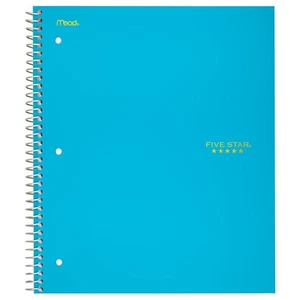 Five Star Spiral Notebook 1 Subject College Ruled Paper, 100 Sheets, 11" x 8-1/2 - Picture 1 of 6