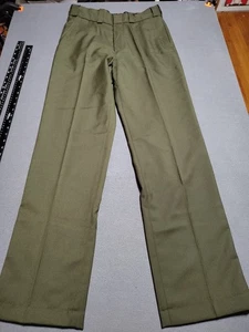 Spiewak Uniform Pants Men 32/33 Olive Non-Cargo Duty Work Flat Front Pockets  - Picture 1 of 9