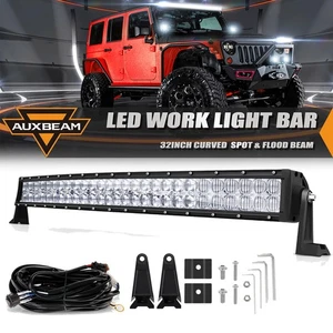 AUXBEAM Bumper Grille 32" INCH LED Work Light Bull Bar For 98-14 Nissan Frontier - Picture 1 of 12