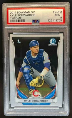 Bowman Draft 2014 Kyle Schwarber cromo #CDP2 Cubs PSA 9 Foto 1 de 2