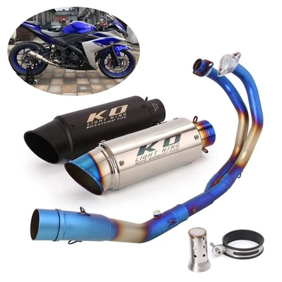 Exhaust System Header Pipe Slip On 51mm Muffler For Yamaha YZF R3 R25 MT03 MT25 - Image 1 of 4