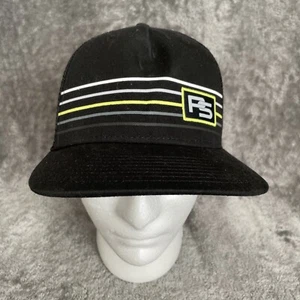 Domed Snapback Trucker Hat Cap Mesh Back Black Graphic Adjustable One Size - Picture 1 of 8