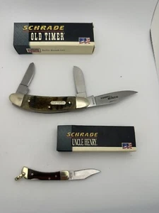 Schrade Pocket Knife Lot 129OT Classics “1st Production” And LB1 In Boxes Unused - Picture 1 of 15