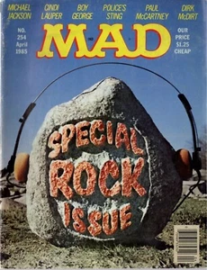 1985 (abril) Mad Magazine #254, edición especial de rock ~ muy buena - Imagen 1 de 7
