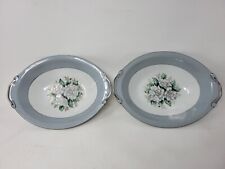 Two 10.5" Harmony House Sheraton Oval Vegetable Serving Bowls Magnolia 