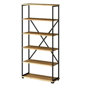 HomeHQ 5-tier Bookcase, Wooden Etagere Modern Industrial Book Shelf - Picture 1 of 5