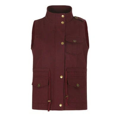 Women Cargo Vest Waistcoat Coat Jacket Top Military Sleeveless Outdoor Pockets - Image 1 of 4