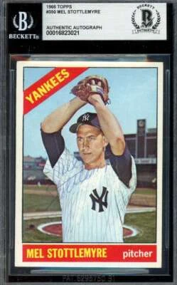 Mel Stottlemyre Beckett BAS Signed 1966 Topps Autograph - Image 1 of 2