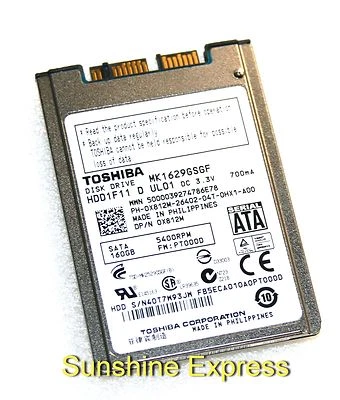 New OEM Dell X812M 0X812M Toshiba 160GB 1.8" microSATA Hard Drive MK1629GSGF - Image 1 of 2