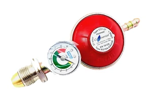 LPG Niederdruck 37mbar Propangasregler mit Messgerät Siedering Camping - Bild 1 von 13