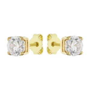 Orecchini Punto Luce in Oro Giallo 18 Carati con Zirconi - Picture 1 of 1
