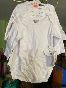 Pack de 4 T-shirts doux et doux bébé taille 12 mois blanc, 100 % coton