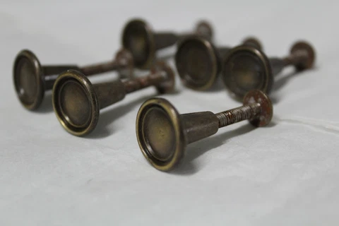 6 Old Brass Stacking Barrister Bookcase Knobs drawer Pulls Hardware handle buton Cover
