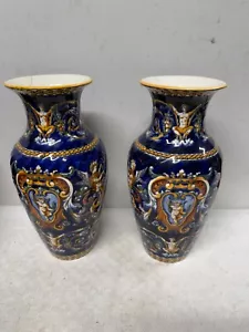 2 Vases en Gien avec réparations au col à prévoir - Imagen 1 de 10