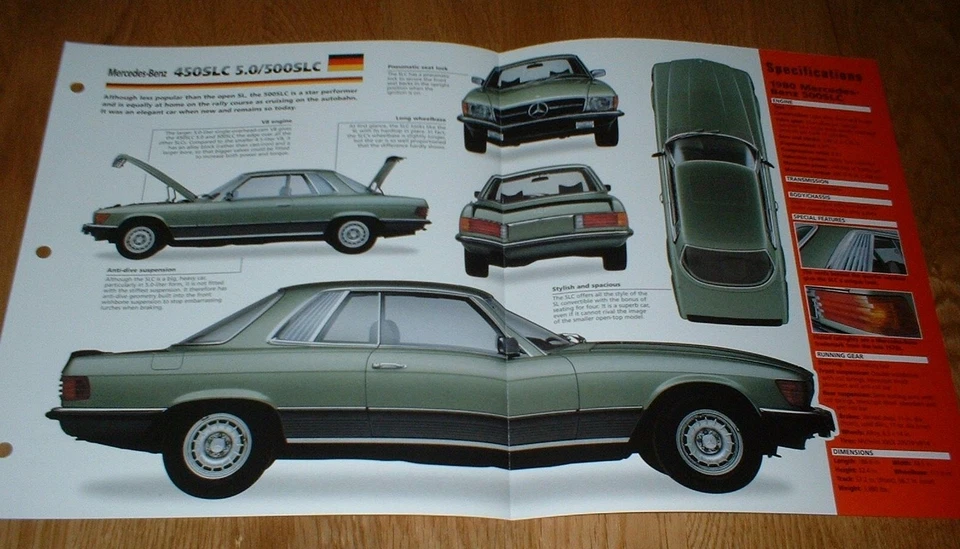 1980 MERCEDES-BENZ 500SLC 5.0 ORIGINAL IMP BROCHURE 80 500 SL SLC SPECS INFO★★ - Image 1 of 1