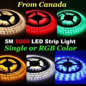 5M 5050 SMD 300 LED Strip RGB Single Color Light 60led/M Non-Waterproof DC 12V - Picture 1 of 19
