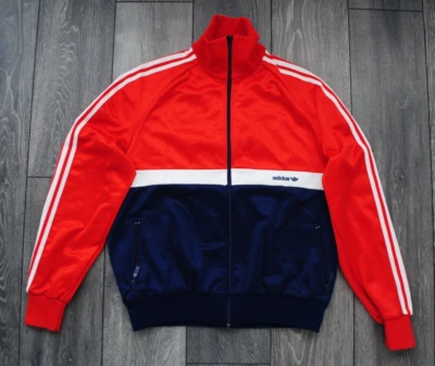 VINTAGE ADIDAS TRACK TOP JACKET 1980's WEST GERMANY STYLE SIZE 52 M-L MINT RARE - Image 1 of 4