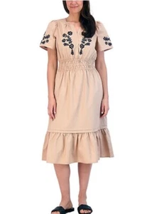 Abito ricamato French Connection, donna taglia media - caffè ghiacciato/nero - Foto 1 di 5