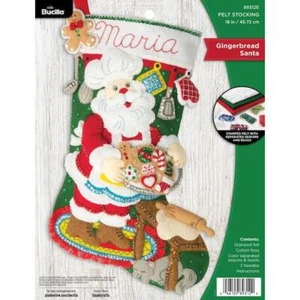 Bucilla 18" Filz Weihnachtsstrumpfset - Lebkuchen Weihnachtsmann - Bild 1 von 2