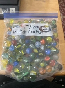 Posten 178 Vintage einfarbige Katzenaugenmurmeln - 2 Pfund - Bild 1 von 2