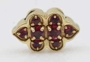 14K Yellow Gold Ruby Bracelet Slide Charm 2.3 Grams - Picture 1 of 8