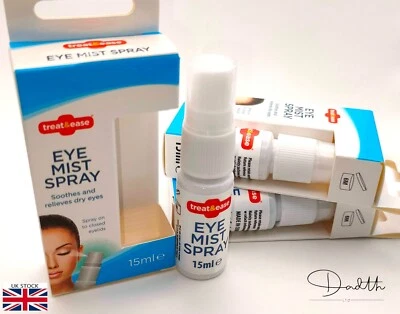 Sooth & Relieve Dry Eyes - Hydrating Treat & Ease Eye Mist Spray 15ml (3 Pack)