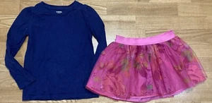 Girl's Gymboree & Gap Outfit Size 4-5 - Navy Top w/Pink Tutu Skirt - Picture 1 of 7