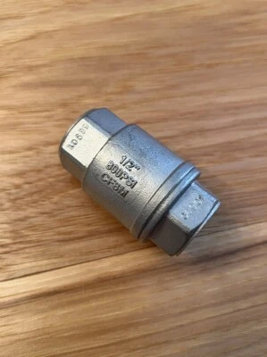 Bonomi S800-1/2 1/2" Npt Stainless Steel In-Line Spring Loaded Check Valve - Image 1 of 4