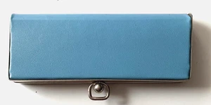 VINTAGE BRILLENETUI TÜRKIS BLAU CLUTCH 50er JAHRE - Bild 1 von 11