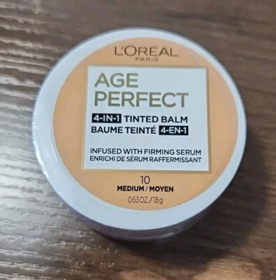L'Oreal Age Perfect 4 in 1 Tinted Balm Foundation Firming Serum #10 Medium NEW - Image 1 of 3