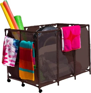Soporte organizador de almacenamiento para fideos de piscina, flotadores, bolas y flotadores, XXL, (marrón) - Imagen 1 de 7