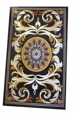 48" x 24" Marble coffee Table Top Pietra Dura Inlay Work handicraft - Image 1 of 3
