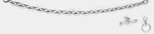 Bracciale catena ancora 5mm argento chiusura bavaglio + occhielli 16,5cm - Foto 1 di 1