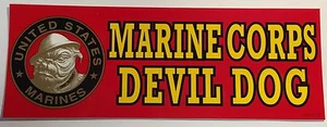 Marine Corps Teufel Hund - 3" x 9" Autoaufkleber - Bild 1 von 1