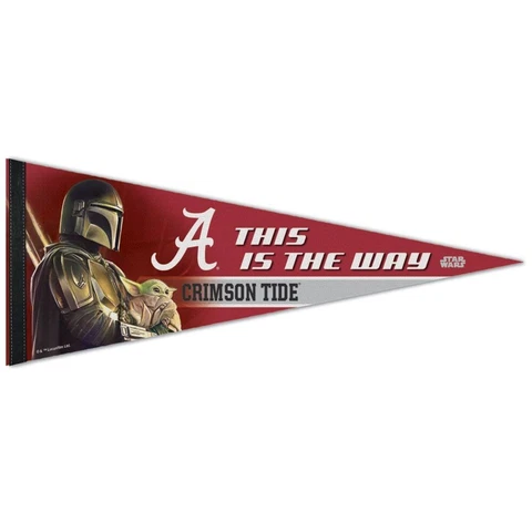 ALABAMA CRIMSON TIDE STAR WARS MANDALORIAN PREMIUM PENNANT 12"X30" BANNER Cover