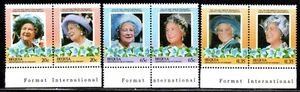 1985 Bequia SC# 206-208 - Queen Mother Type of 1985 - 3 Different Pairs - M-NH - Picture 1 of 1