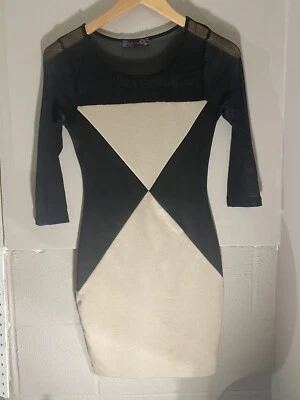 Vestido Body Central Body Con Mangas Transparentes Talla Pequeña Años 2000 Y2k Foto 1 de 4