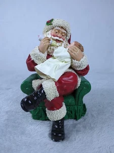 Santa Clothtique Possible Dreams 1995 Santa Feeding Baby Musical The First Noel - Imagen 1 de 9