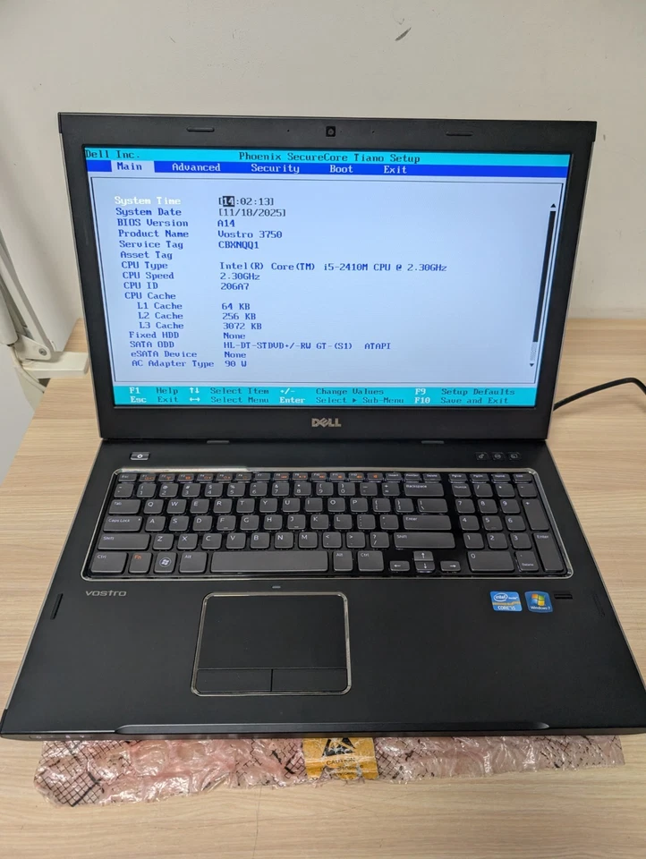 Dell Vostro 3750 - i5-2410M - 4GB Ram - No Storage - Image 1 of 4