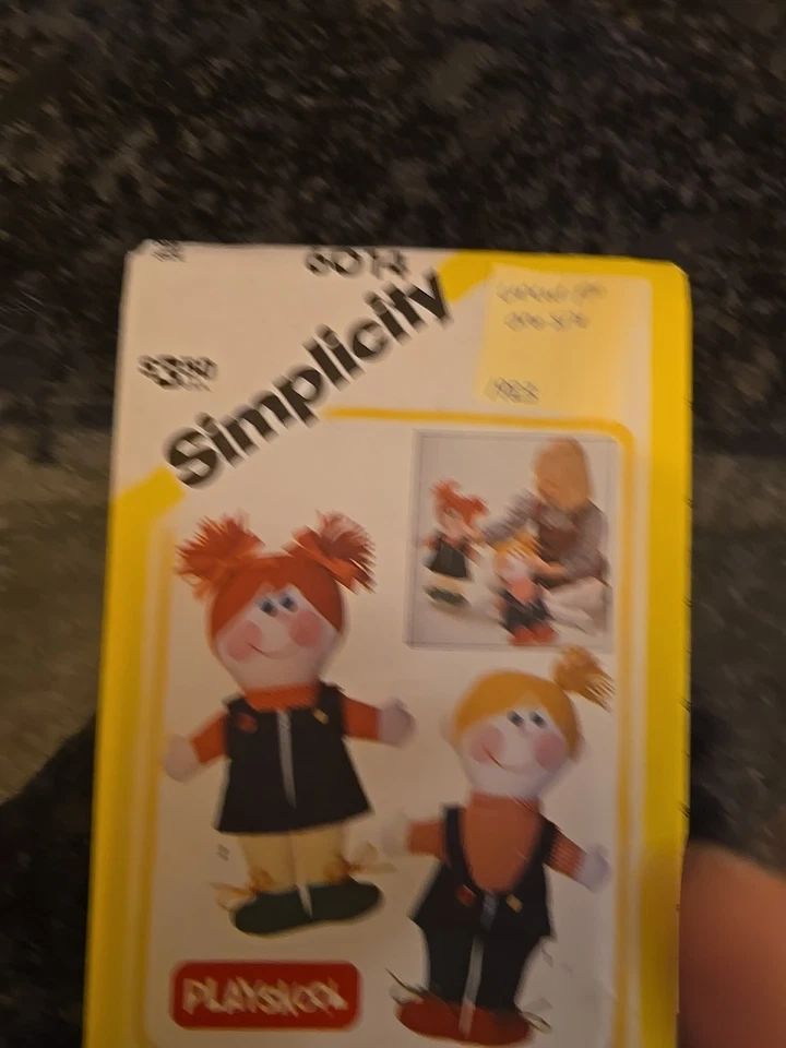 Simplicity 6014 Vintage 80s Sewing Pattern Teaching Toy for Boy & Girl Playskool - Image 1 of 2