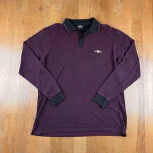 Vintage Guinness Long Sleeve Purple Maroon Beer Alcohol Polo Shirt Size Large - Picture 1 of 3
