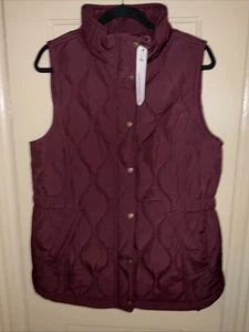 Chaleco Acolchado Talbots Primaloft Cremallera Completa y Snap Mujer Medio Borgoña Vino NUEVO - Imagen 1 de 11