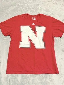 Camiseta grande de fútbol americano universitario vintage de los Huskers de la Universidad de Nebraska Adidas - Imagen 1 de 5