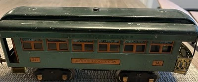 1925-32 PREWAR LIONEL STANDARD GAUGE #341 GREEN OBSERVATION CAR  REPAINT AP408#3 - Image 1 of 4