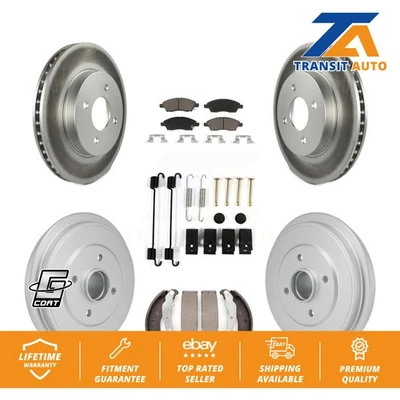 [Front+Rear] Coat Brake Rotors Ceramic Pad Drum Kit (7Pc) For Nissan Micra Versa - Image 1 of 4