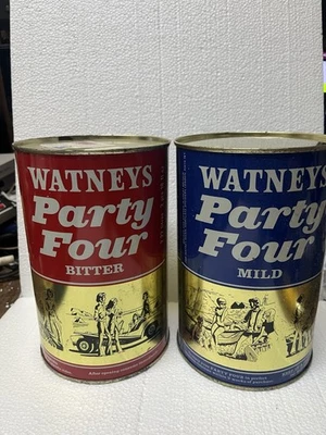 Пивная банка Watneys Party Four Mild+1 2,22 литра 3,9 пинты хиппи Лондон Англия - Изображение 1 из 4