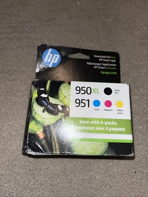 Genuino HP 950XL 951 Negro Cian Magenta Amarillo Color Paquete Tinta XL Juego Exp 4/2027 Foto 1 de 2