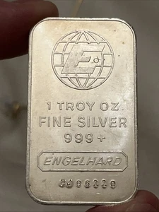 1 Unze Engelhard Silberbarren .999+ FJ Serie 1981-1985 Atemberaubender Zustand - Bild 1 von 2