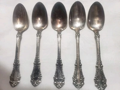 5 件套 1847 Rogers Bros BerKSHIRE 6 英寸茶匙银器 1897 — 第 1/3 张图片