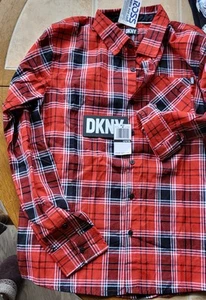 Childrens DYNY Red Plaid Long Sleeve Button Up Shirt - Picture 1 of 4